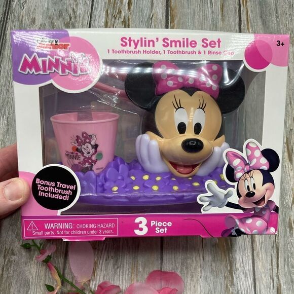 Disney Junior Minnie Stylin' Smile Cup & Toothbrush 3-Piece Set - Picture 1 of 6